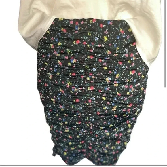 NWT ABOUND RUCHED BODYCON STRETCH SKIRT BLACK  DITSEY FLORAL PATTERN SIZE Xs - Picture 9 of 13